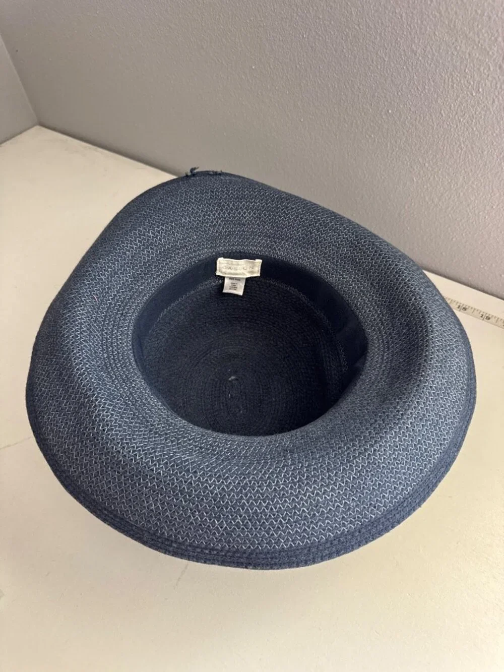 Caslon Women Sun Hat Navy Blue Wide-Brim Modern Beachy Cruise Resort Lightweight - Picture 6 of 9